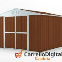 Box struttura lamiera Acciaio 327x307 legno scuro