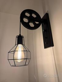 Lampada Parete Industriale Carrucola Vintage