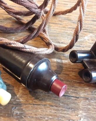 VECCHI ANTICHI INTERRUTTORI E SPINA IN BAKELITE 
