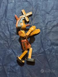 Marionetta pinocchio in legno vintage