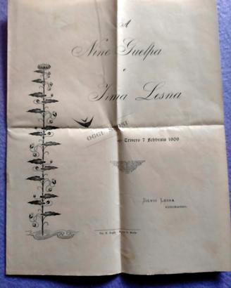ANTICO ANNUNCIO DI MATRIMONIO DEL 1909