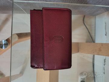 Portafoglio Vintage Cartier in pelle Bordeaux