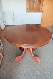 tavolo da soggiorno in legno rotondo con 6 sedie