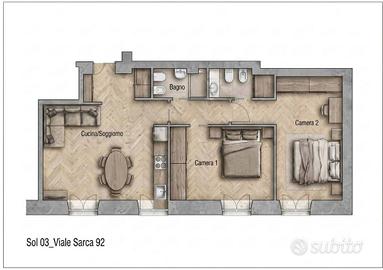 Appartamento di 74 m² con 3 locali a Milano