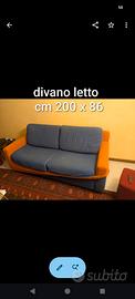 divano 2 posti colore blu misure cm 200 x 86, 