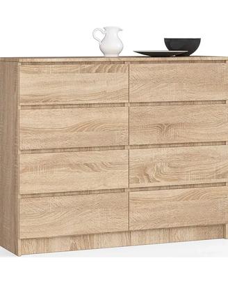 Cassettiera 140x100h cm moderna 8 cassetti rovere