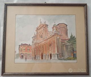 Quadro Acquerello Duomo di Carpi Giorgio Tedaldi 1