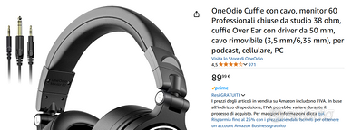 Cuffie Monitor Professionali Studio HI-RES – NUOVO