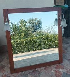 specchio da bagno con 2 faretti 