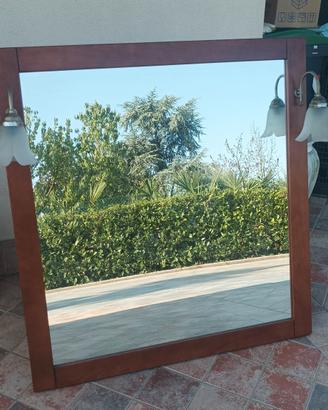 specchio da bagno con 2 faretti 