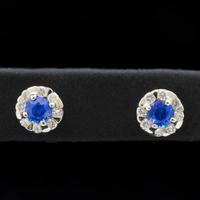 ORECCHINI BLUE HEART ORO 18 KT ZAFFIRI E DIAMANTI