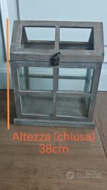Mini serra per piante in legno shabby 
