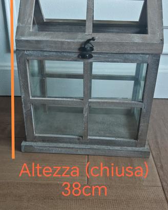 Mini serra per piante in legno shabby 