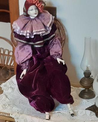 Bambola vintage Pierrot anni 70