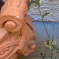 vaso grande ovale in terracotta con greca