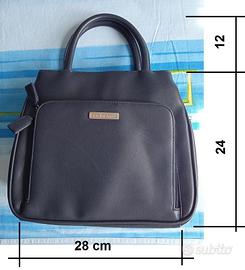 borsa blu donna in eco pelle bauletto elegante