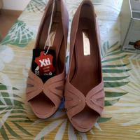 scarpe rosa tacco alto con plateau xti