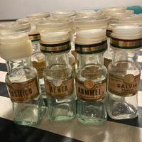 12 contenitori per spezie vintage in vetro