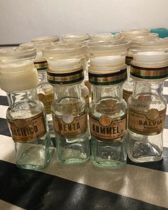 12 contenitori per spezie vintage in vetro