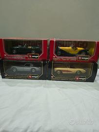 Burago 1:24 lotto 4 corvette Jaguar cobra Bugatti