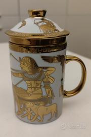 TAZZA TISANIERA FINEMENTE DECORATA