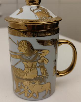 TAZZA TISANIERA FINEMENTE DECORATA