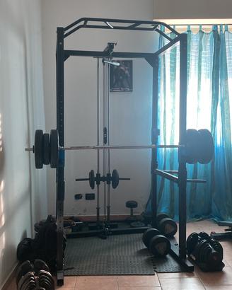 RACK COMPLETO CON MANUBRI REGOLABILI E PANCA