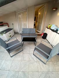 Set salotto da giardino 4 pezzi come nuovo
