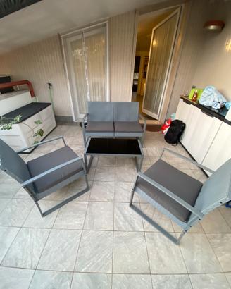 Set salotto da giardino 4 pezzi come nuovo