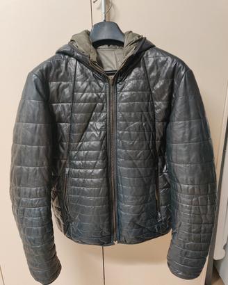 Piumino giacca in pelle vera