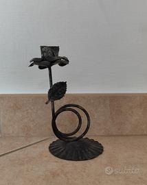 Porta candele e porta lumini in ferro battuto