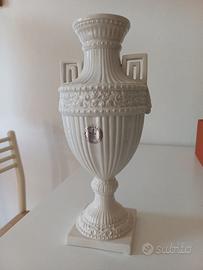 Vaso ceramica bianca stile neoclassico