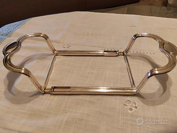 Supporto per pirofila in silver plated estensibile