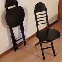 Sedie Pieghevoli in legno laccato nero