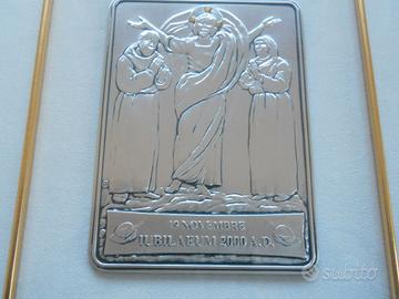 Giubileo degli alpini 2000 Roma targa argento