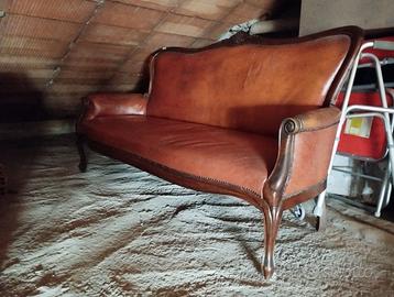 Divano classico 3 posti in pelle