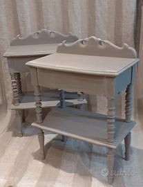 Coppia comodini shabby chic stile provenzale