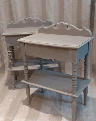 Coppia comodini shabby chic stile provenzale