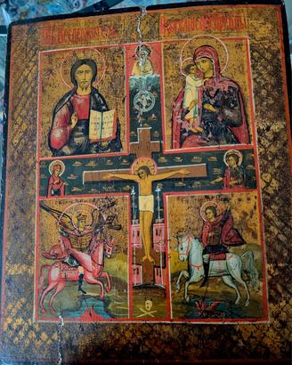 Icona antica quadripartita fine 800