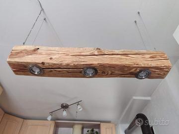 Lampadario legno rustico