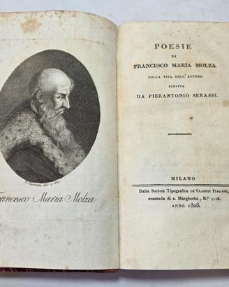 Libro Antico 1808 Poesie di Francesco Maria Molza