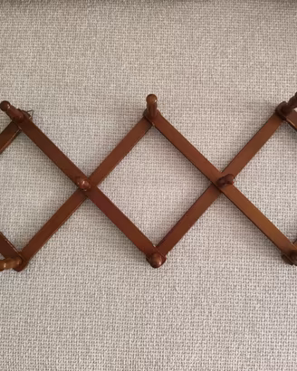 Appendiabiti estensibile 10 ganci legno scuro
