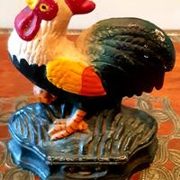 Grazioso galletto fermaporta ferro ghisa 13 x 9