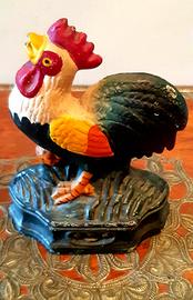 Grazioso galletto fermaporta ferro ghisa 13 x 9