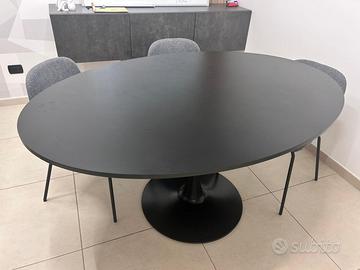 TAVOLO OVALE NERO OPACO