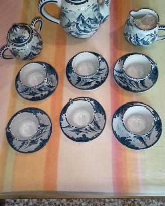 Servizio cafè IMA Albisola Ceramica dipinto a mano