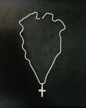 Collana con crocifisso - argento