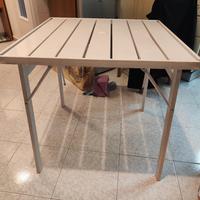 Tavolo pieghevole metallo bianco 73 x 73