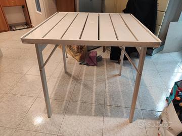 Tavolo pieghevole metallo bianco 73 x 73