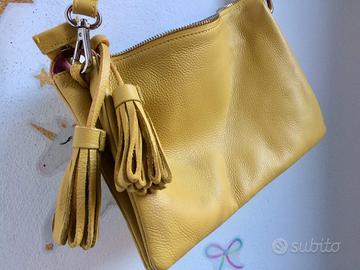 Borsa tracolla pelle senape Pelletteria Veneta